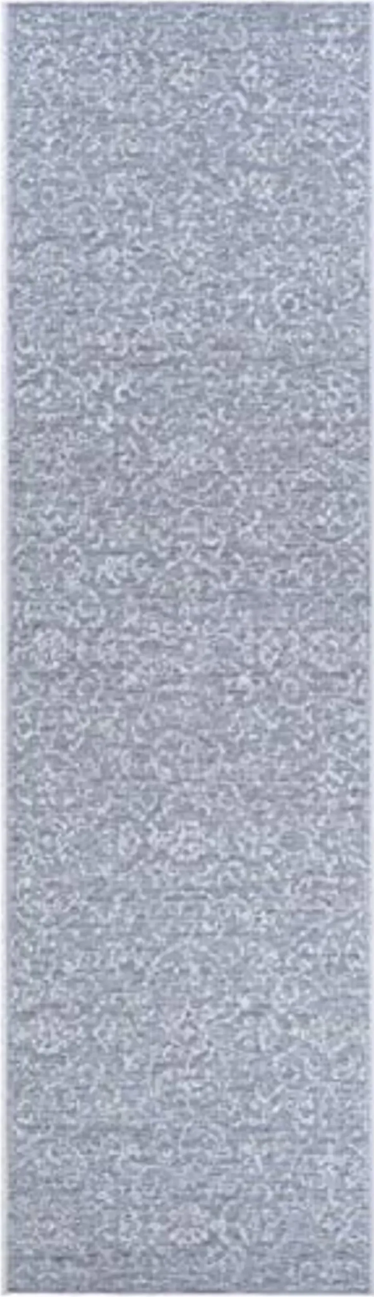 Couristan Monte Carlo Summer Vines Indoor/Outdoor Area Rug, 2'3" x 7'10" Runner, Pewter Gray- Ivory