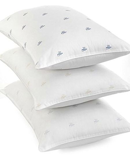 Ralph Lauren Lauren Logo Firm Density King Pillow Down Alternative White