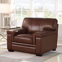 Abbyson Living Genuine Premium Top Grain Leather Armchair, Brown