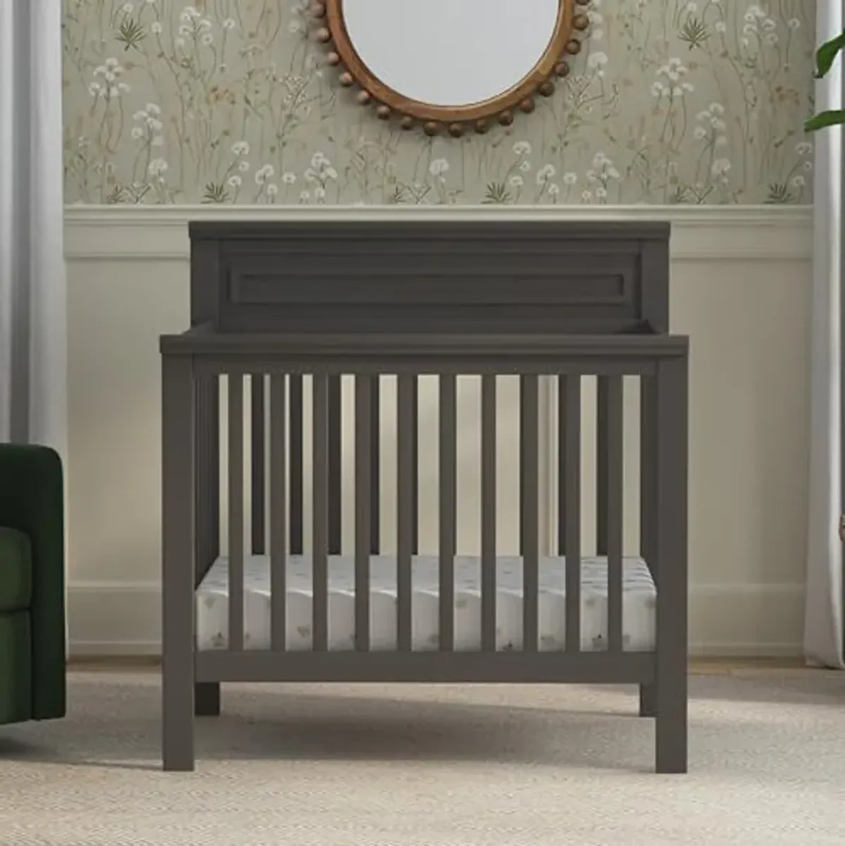 DaVinci Autumn 4-in-1 Convertible Mini Crib in Slate, Greenguard Gold Certified