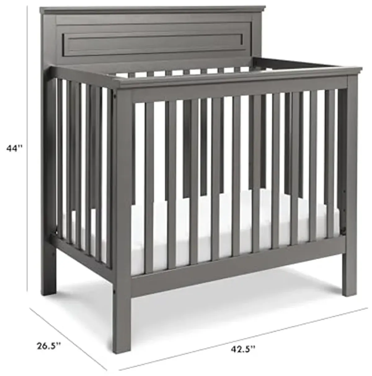 DaVinci Autumn 4-in-1 Convertible Mini Crib in Slate, Greenguard Gold Certified