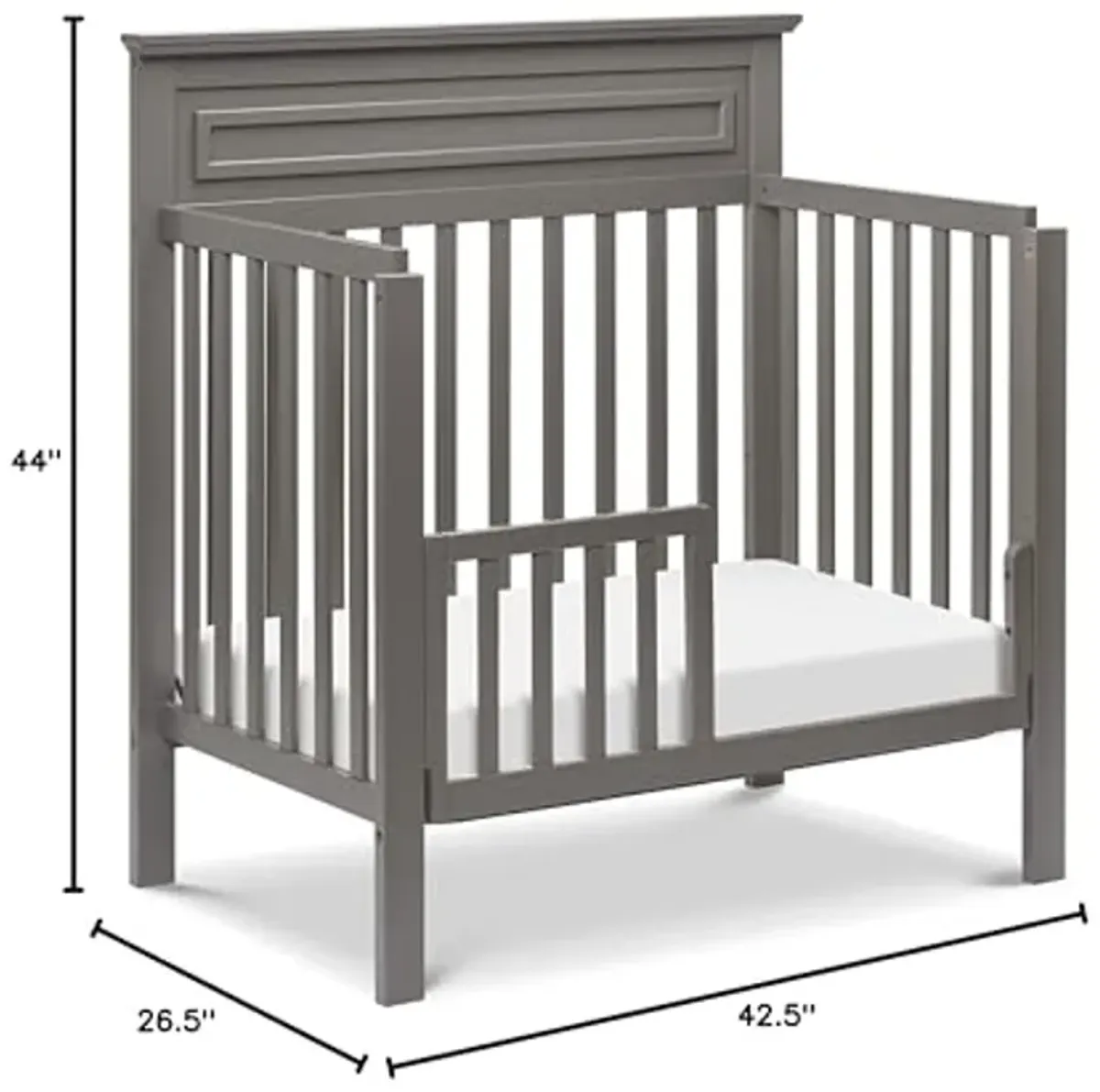 DaVinci Autumn 4-in-1 Convertible Mini Crib in Slate, Greenguard Gold Certified