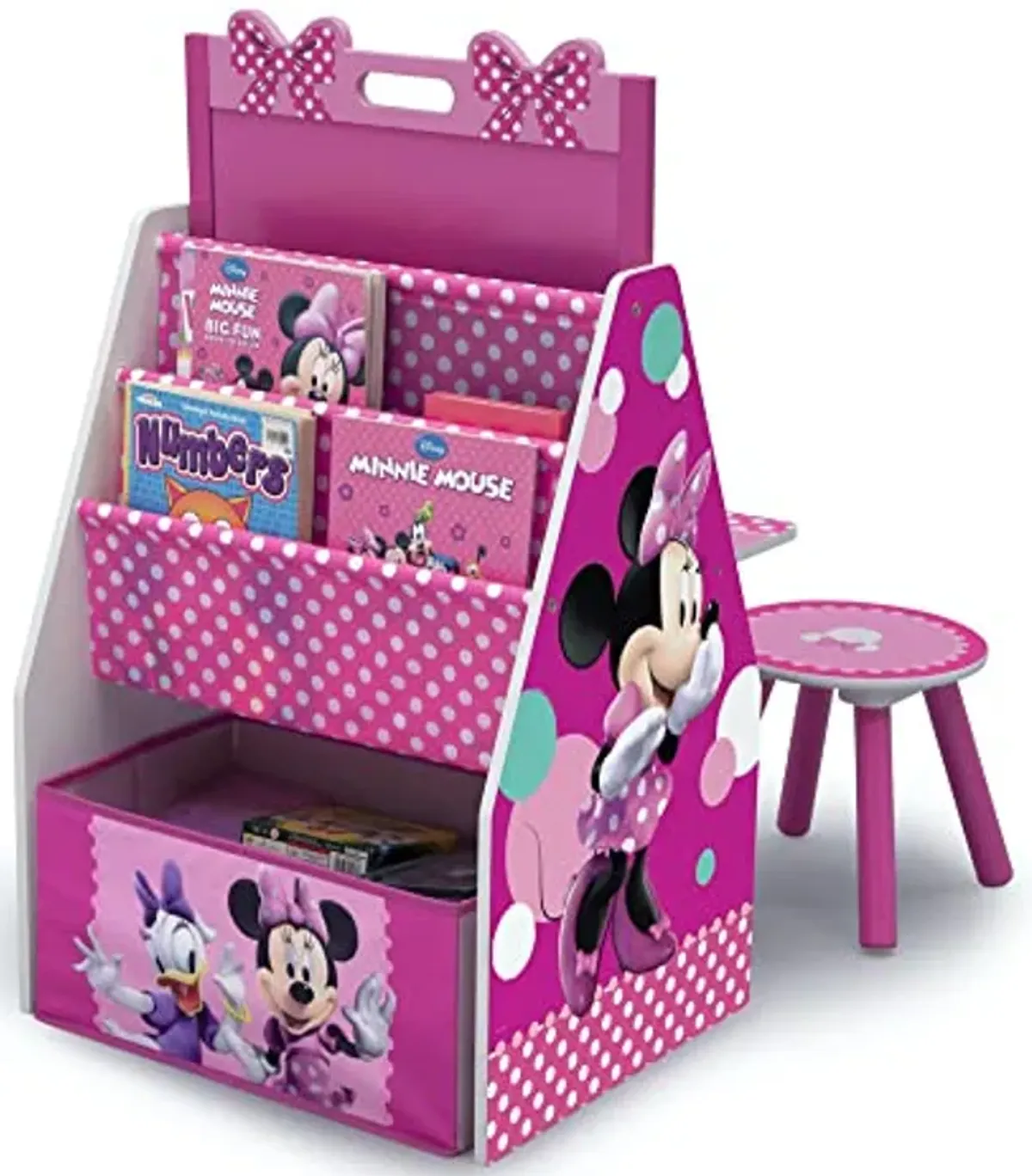 Delta Children Kids Easel and Play Station – Ideal for Arts & Crafts, Drawing, Homeschooling and More - Greenguard Gold Certified, Disney Minnie Mouse