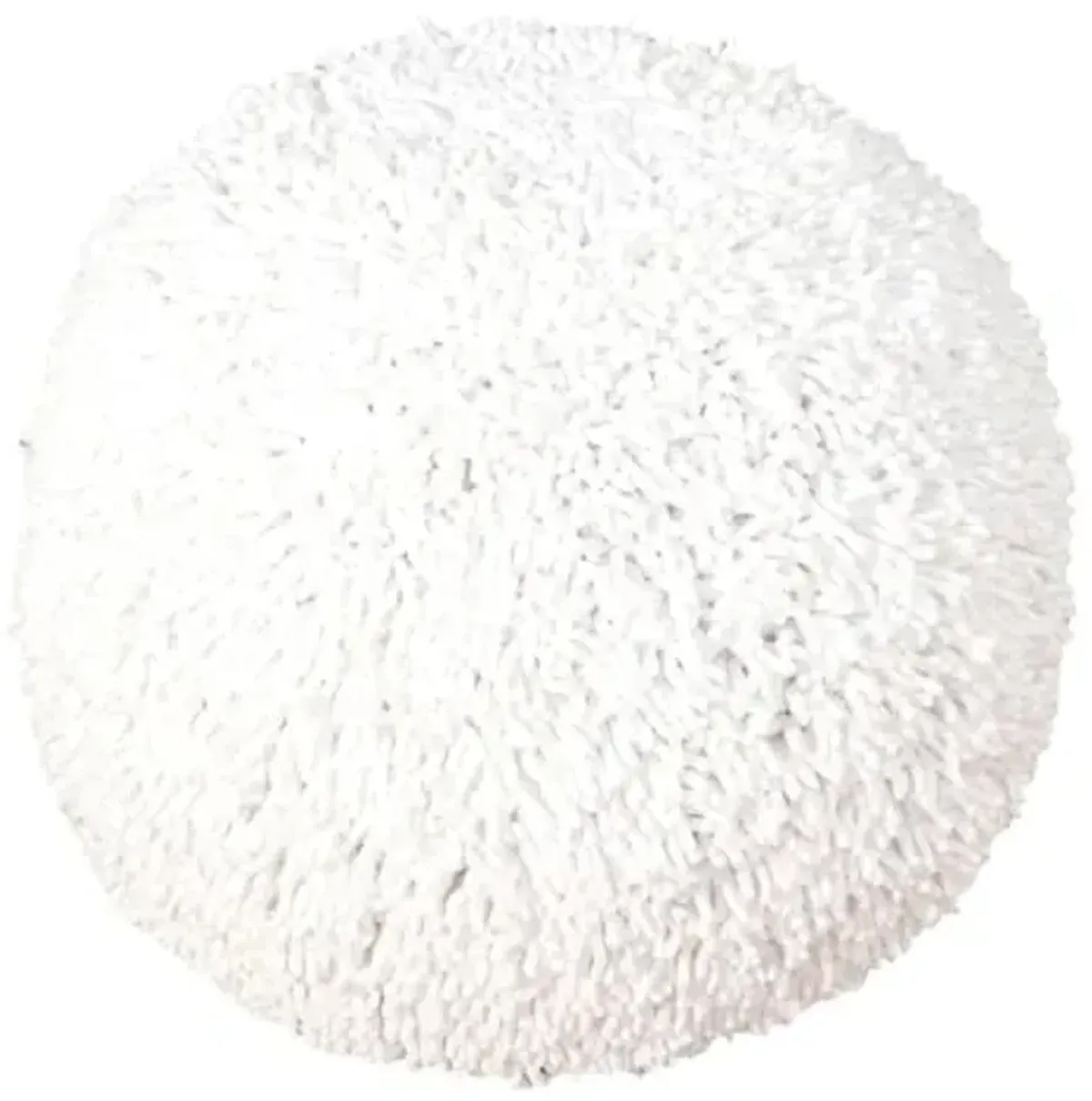 LR Home Astrid Cream Solid Round Cotton Ottoman for Home Décor | Hand-Made Transitional Foot Rest for Bedroom & Living Room | 20 x 20 x 16 Stuffed Pouf for Seating