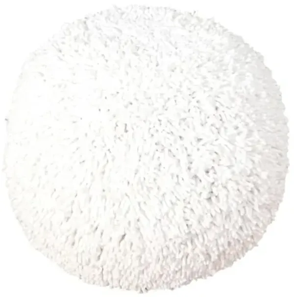 LR Home Astrid Cream Solid Round Cotton Ottoman for Home Décor | Hand-Made Transitional Foot Rest for Bedroom & Living Room | 20 x 20 x 16 Stuffed Pouf for Seating