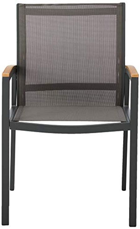 Christopher Knight Home Emma Outdoor Mesh and Aluminum Frame Dining Chair (Set of 2), Gray