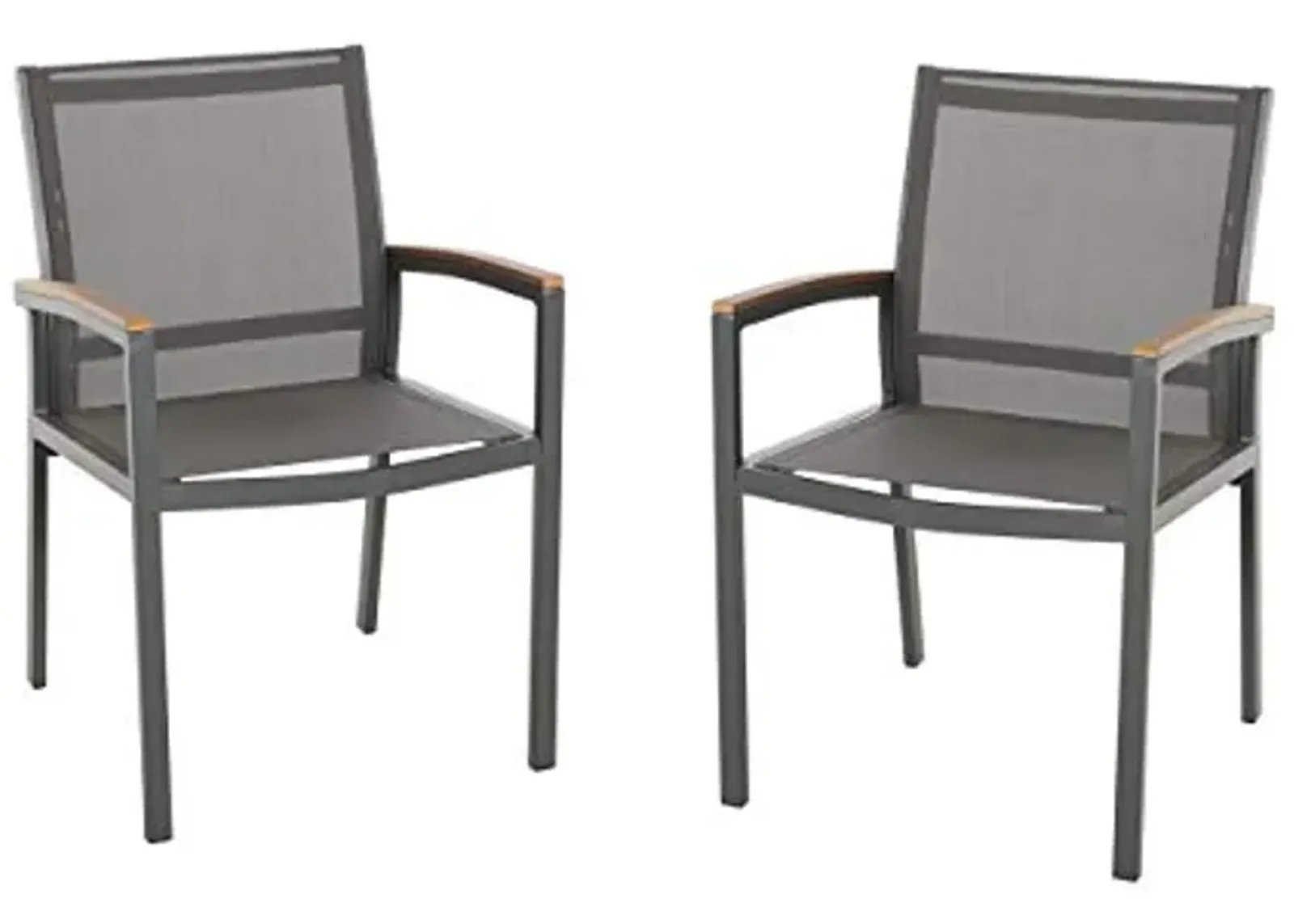 Christopher Knight Home Emma Outdoor Mesh and Aluminum Frame Dining Chair (Set of 2), Gray