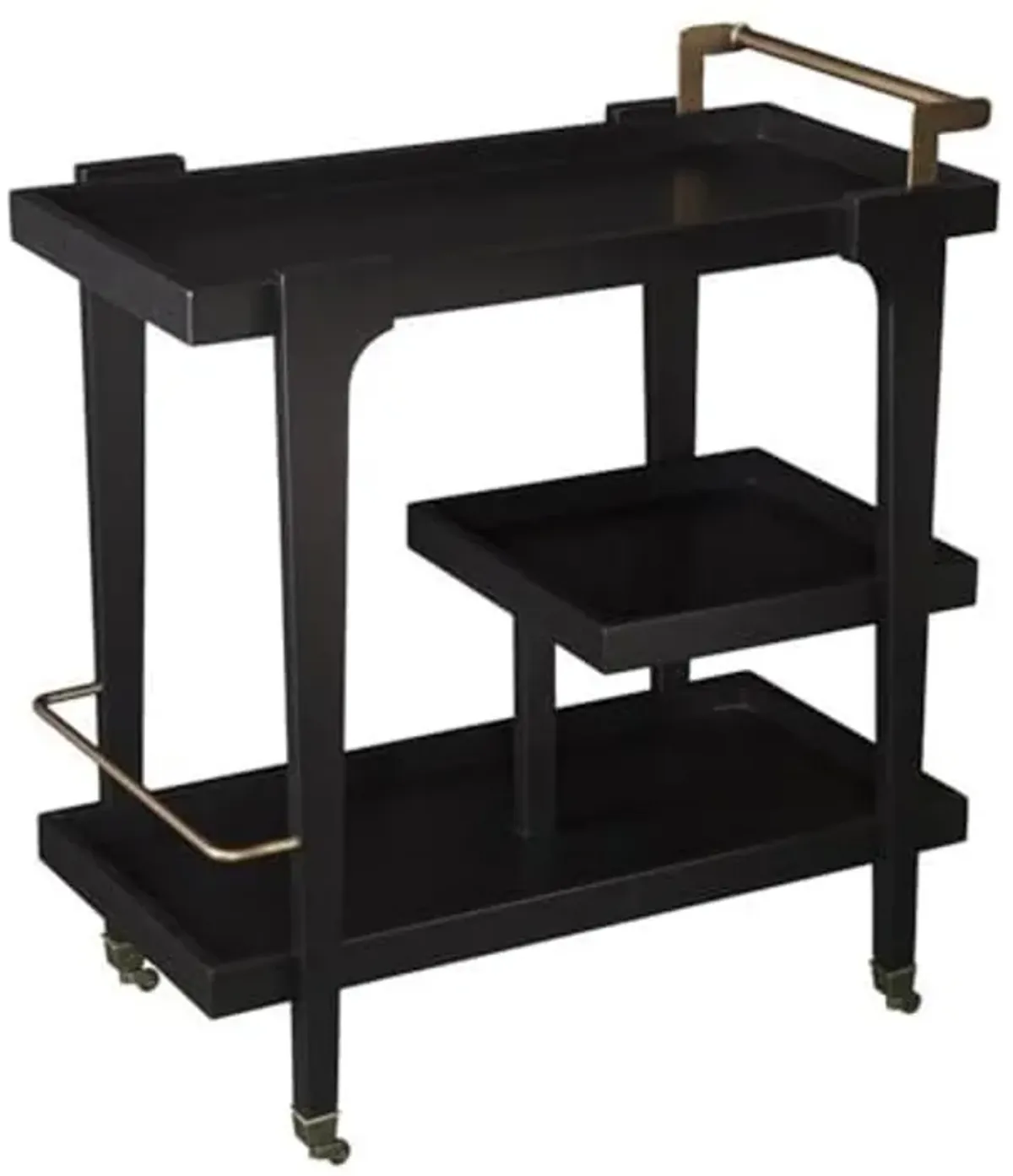 Southern Enterprises Holly and Martin Zhori Mid Century Modern Bar Cart in Black