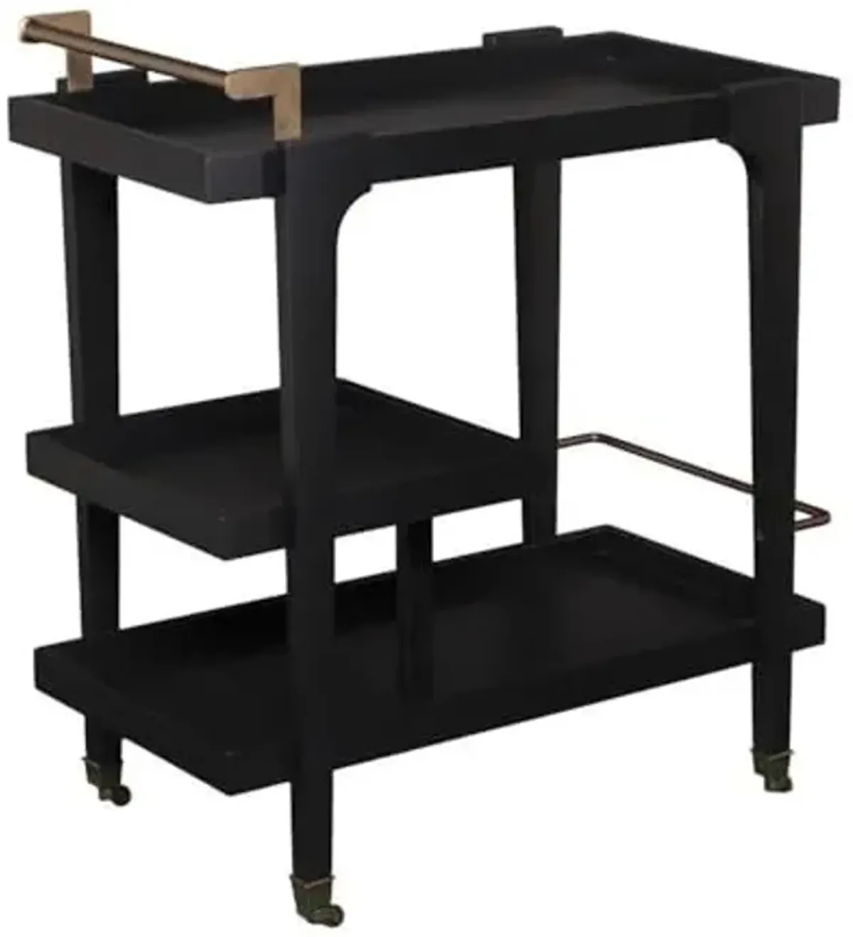 Southern Enterprises Holly and Martin Zhori Mid Century Modern Bar Cart in Black