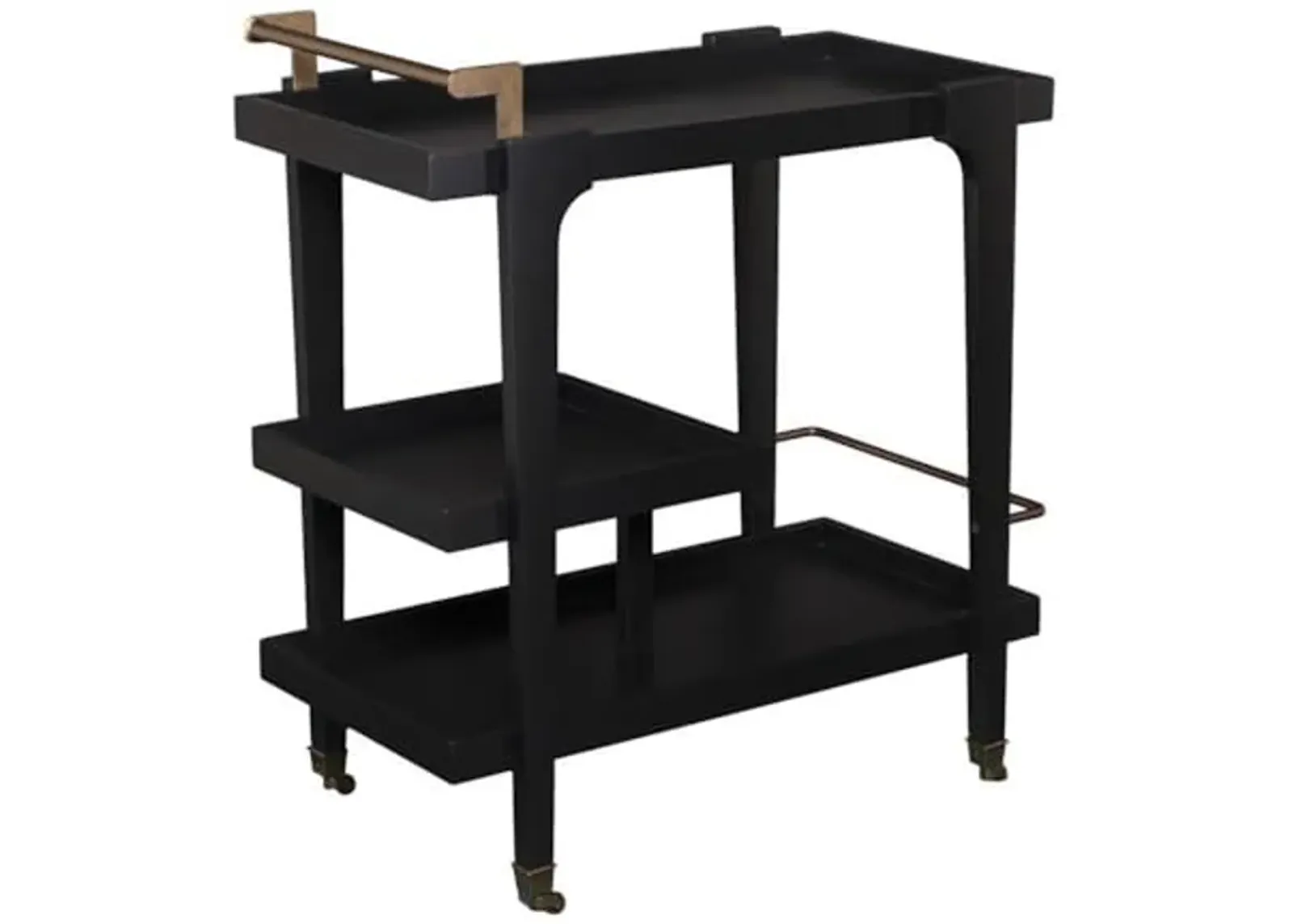 Southern Enterprises Holly and Martin Zhori Mid Century Modern Bar Cart in Black