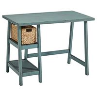 Signature Design by Ashley Mirimyn Vintage 42" Home Office Desk with Basket, Distressed Blue