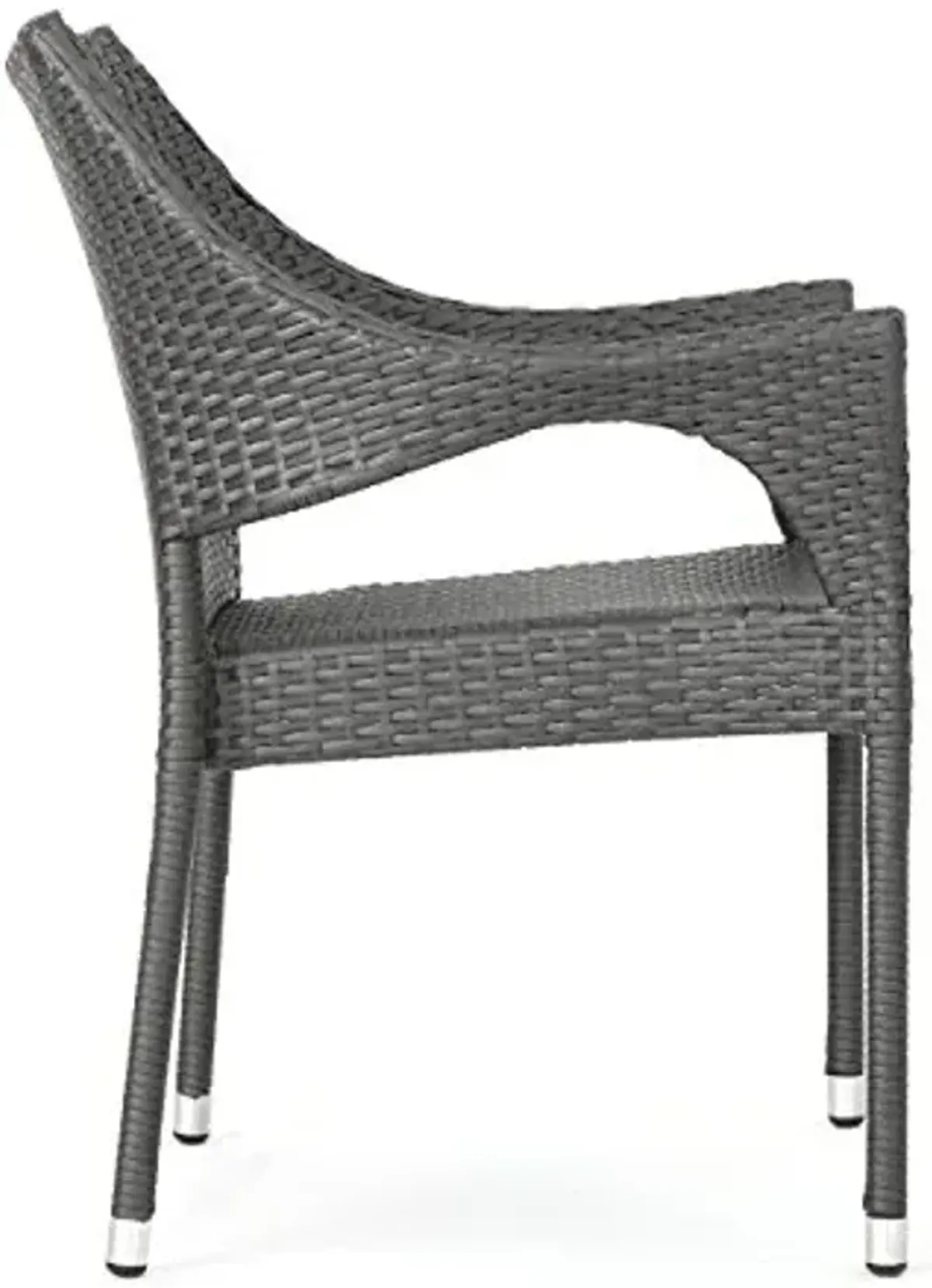 Christopher Knight Home Cliff Outdoor Wicker Chairs, 2-Pcs Set, Grey