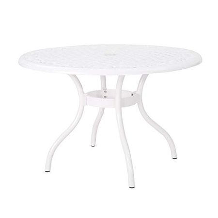 Christopher Knight Home Simon Outdoor Aluminum Round Dining Table, White