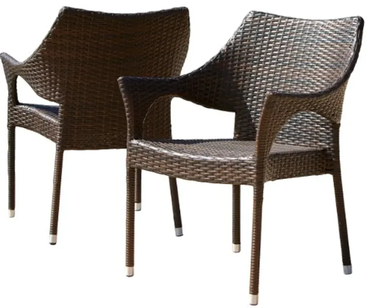 Christopher Knight Home Cliff Outdoor Wicker Chairs, 2-Pcs Set, Multibrown