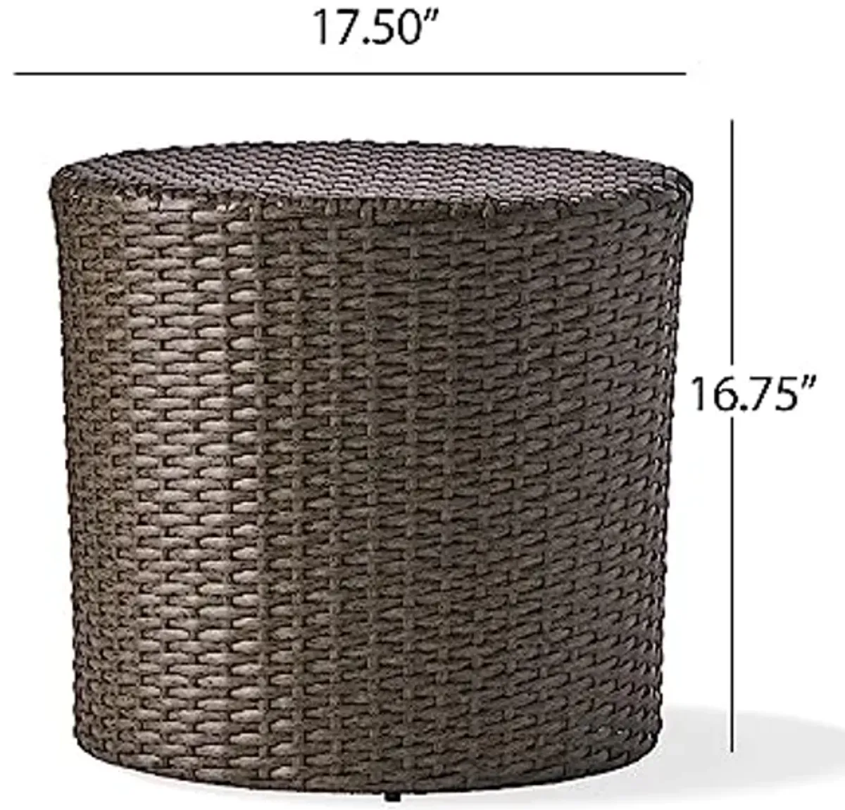 Christopher Knight Home Keaton Wicker Barrel Side Table, Dark Gray