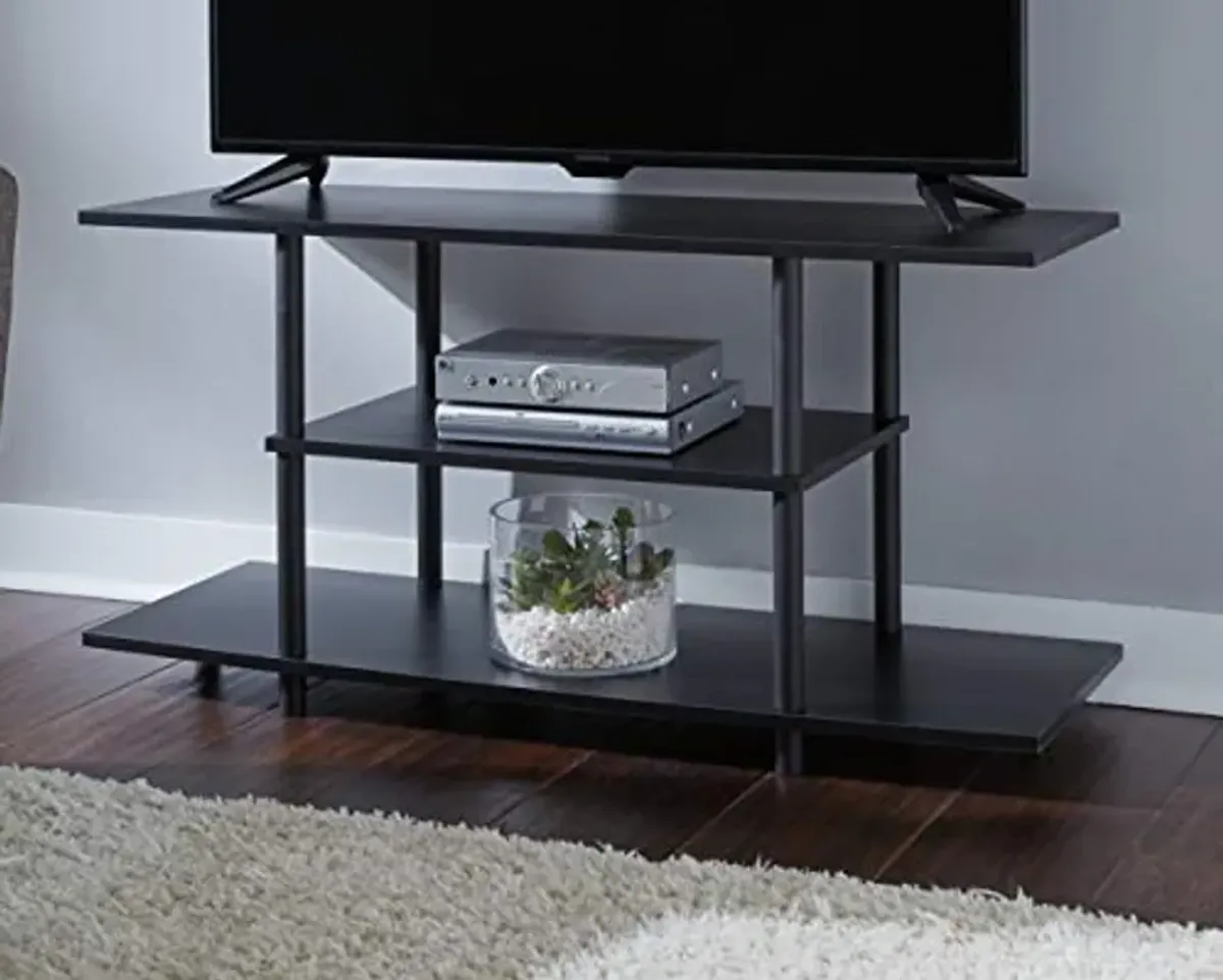 Signature Design by Ashley Cooperson Contemporary TV Stand Fits TVs up to 40" with 2 Open Shelves for Storage, Black