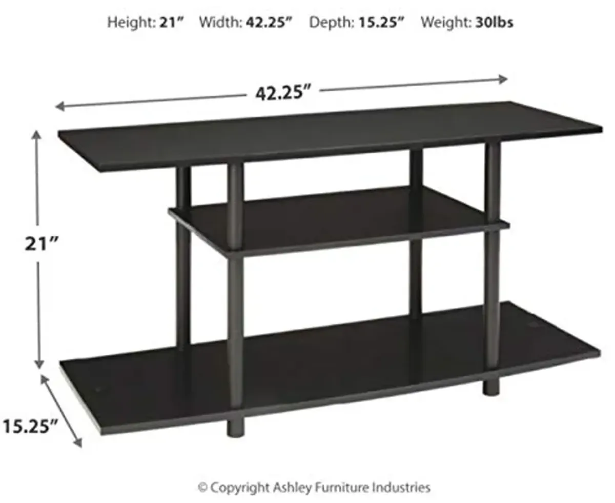 Signature Design by Ashley Cooperson Contemporary TV Stand Fits TVs up to 40" with 2 Open Shelves for Storage, Black