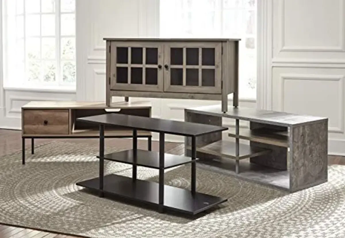 Signature Design by Ashley Cooperson Contemporary TV Stand Fits TVs up to 40" with 2 Open Shelves for Storage, Black