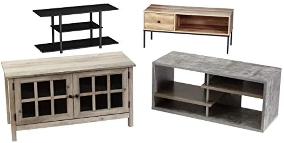 Signature Design by Ashley Cooperson Contemporary TV Stand Fits TVs up to 40" with 2 Open Shelves for Storage, Black