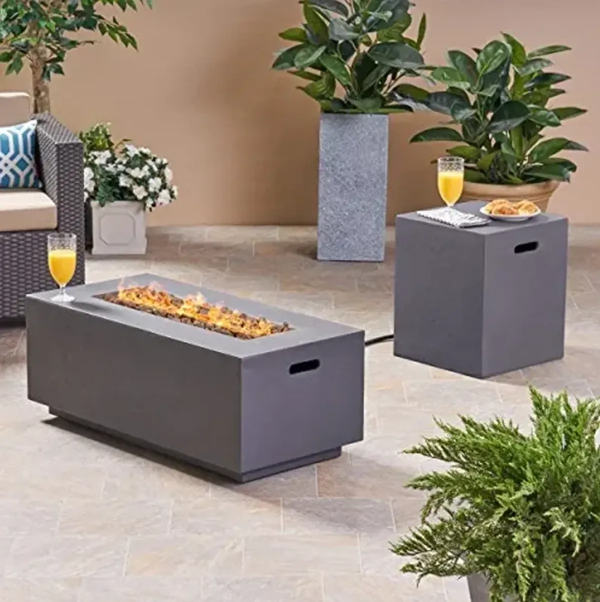 Christopher Knight Home Caroline Outdoor Fire Pit, Dark Gray