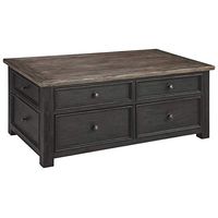 Signature Design by Ashley Tyler Creek Rustic Farmhouse Lift Top Coffee Table with Drawers, Brown & Black