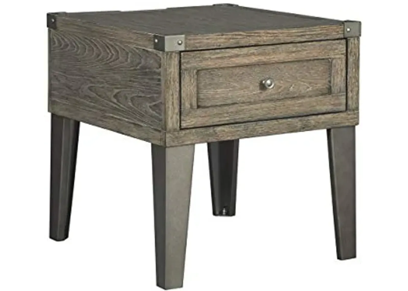 Signature Design by Ashley Chazney Rustic Farmhouse Weathered End Table, Rustic Brown