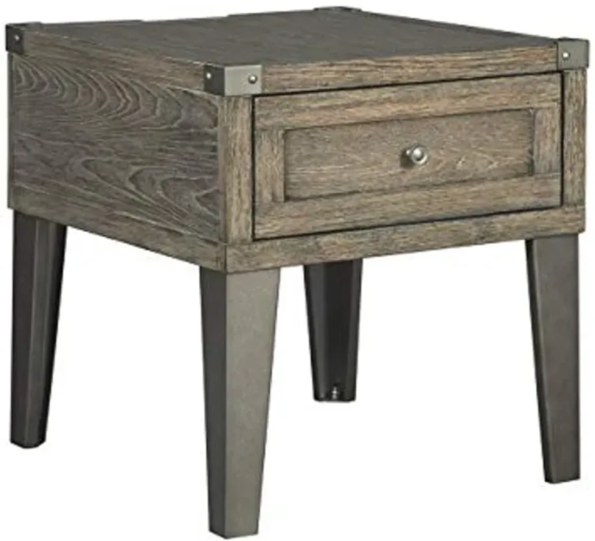 Signature Design by Ashley Chazney Rustic Farmhouse Weathered End Table, Rustic Brown