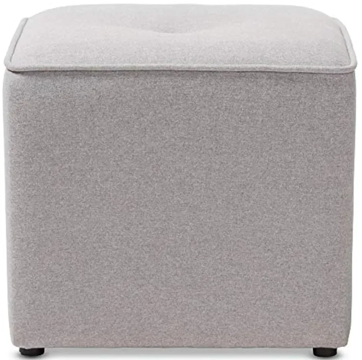 Baxton Studio Corinne Modern and Contemporary Light Grey Fabric Upholstered Ottoman Grey//Contemporary/Fabric Dacron 100%"/Eucalyptus Wood/HDF/Foam