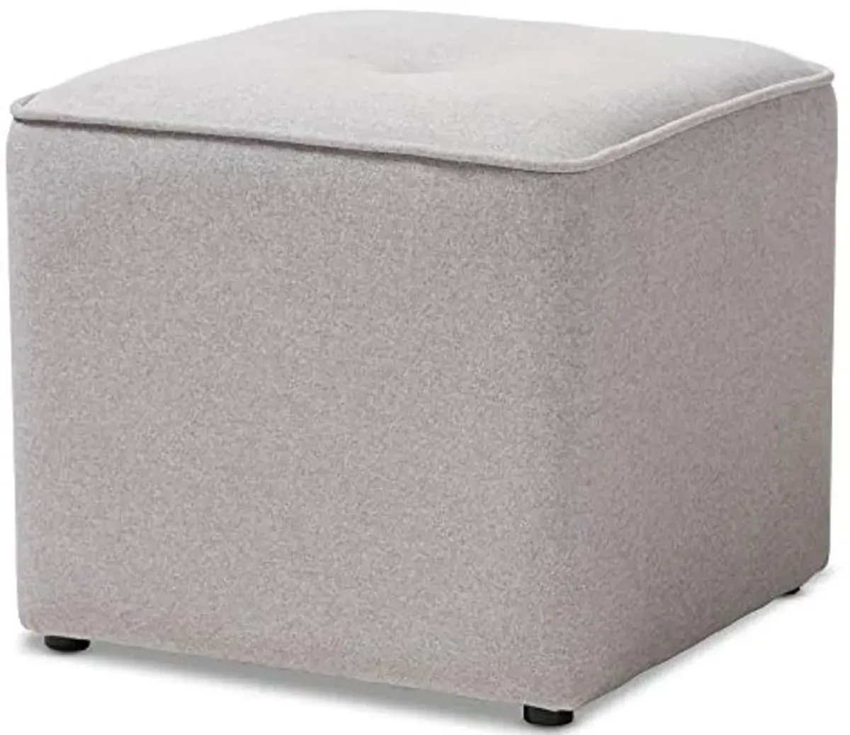 Baxton Studio Corinne Modern and Contemporary Light Grey Fabric Upholstered Ottoman Grey//Contemporary/Fabric Dacron 100%"/Eucalyptus Wood/HDF/Foam