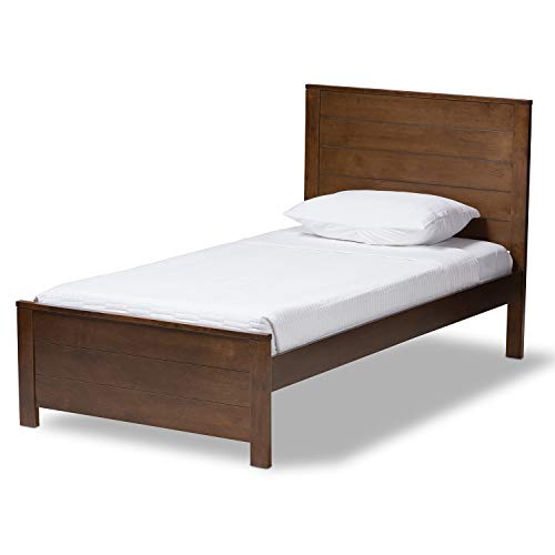 Baxton Studio Catalina Modern Classic Mission Style Brown-Finished Wood Twin Platform Bed Brown/Twin//Medium Wood/Mission/Rubber Wood/Poplar