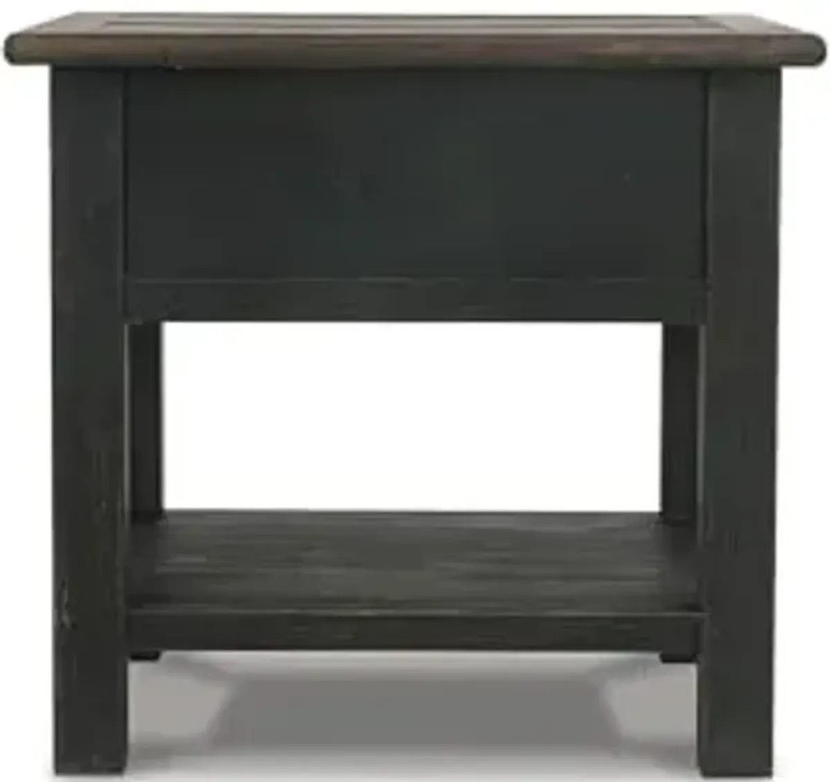 Signature Design by Ashley Tyler Creek Rustic End Table with Storage Drawer and Fixed Shelf, Brown & Black