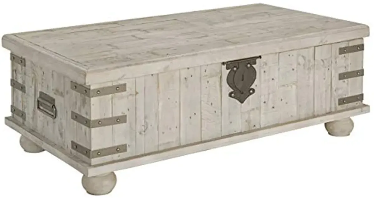 Signature Design by Ashley Carynhurst Lift Top Rustic Farmhouse Cocktail Table, Antique Off White