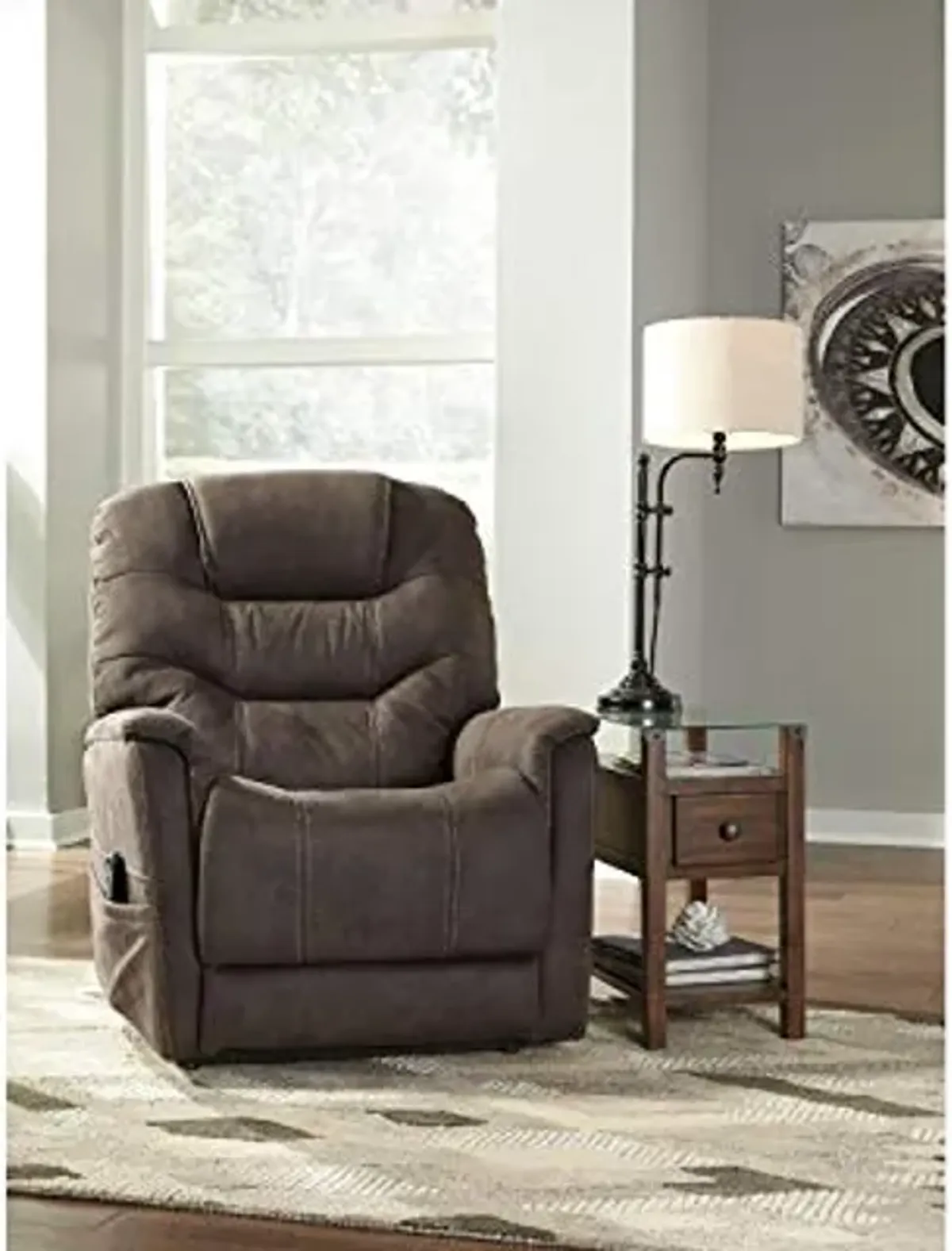 Signature Design by Ashley Ballister Contemporary Power Lift Recliner, Brown