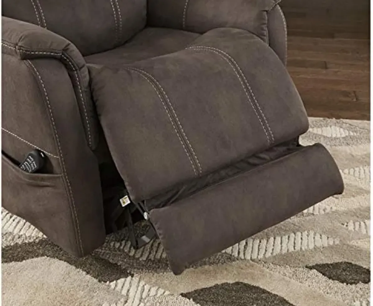 Signature Design by Ashley Ballister Contemporary Power Lift Recliner, Brown