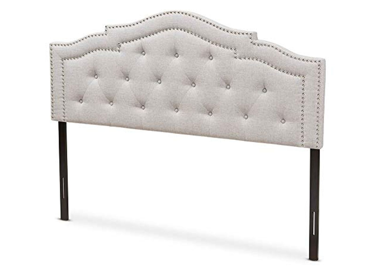 Baxton Studio Edith Modern and Contemporary Greyish Beige Fabric King Size Headboard Beige/King//Contemporary/Fabric Polyester 100%"/LVL/Foam