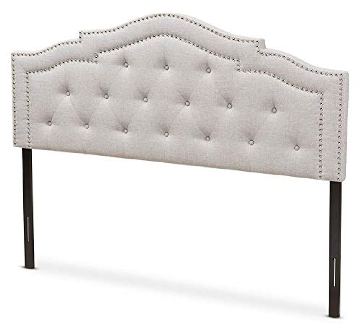 Baxton Studio Edith Modern and Contemporary Greyish Beige Fabric King Size Headboard Beige/King//Contemporary/Fabric Polyester 100%"/LVL/Foam