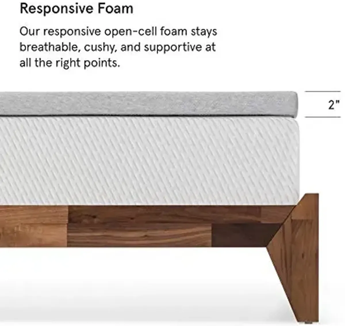 Tuft & Needle Mattress Topper, Queen Size, 2 inches of our Breathable, Supportive Adaptive Foam, Luxe Gray Cover, CertiPUR-US and Greenguard Gold Certified