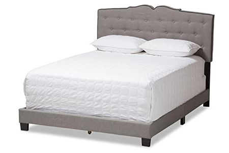 Baxton Studio Vivienne Modern and Contemporary Light Grey Fabric Upholstered Full Size Bed
