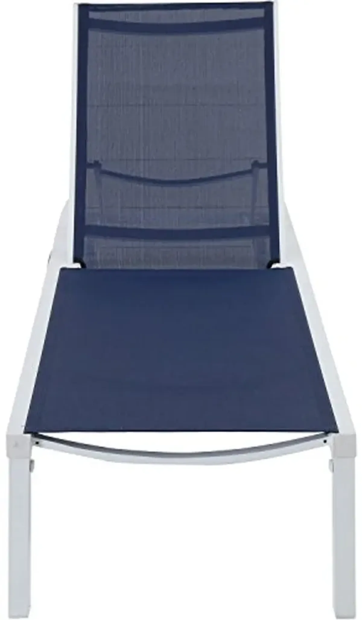 Hanover Windham Adjustable Sling Chaise Lounge Chair, Modern Outdoor Lounge Chair for Patio, Backyard, Poolside, Rust-Resistant Aluminum Frame, Weather-Resistant, Navy/White