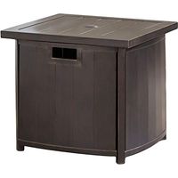 Hanover 25 Square Umbrella Side Table with Slat Tabletop, Oil Rubbed Bronze