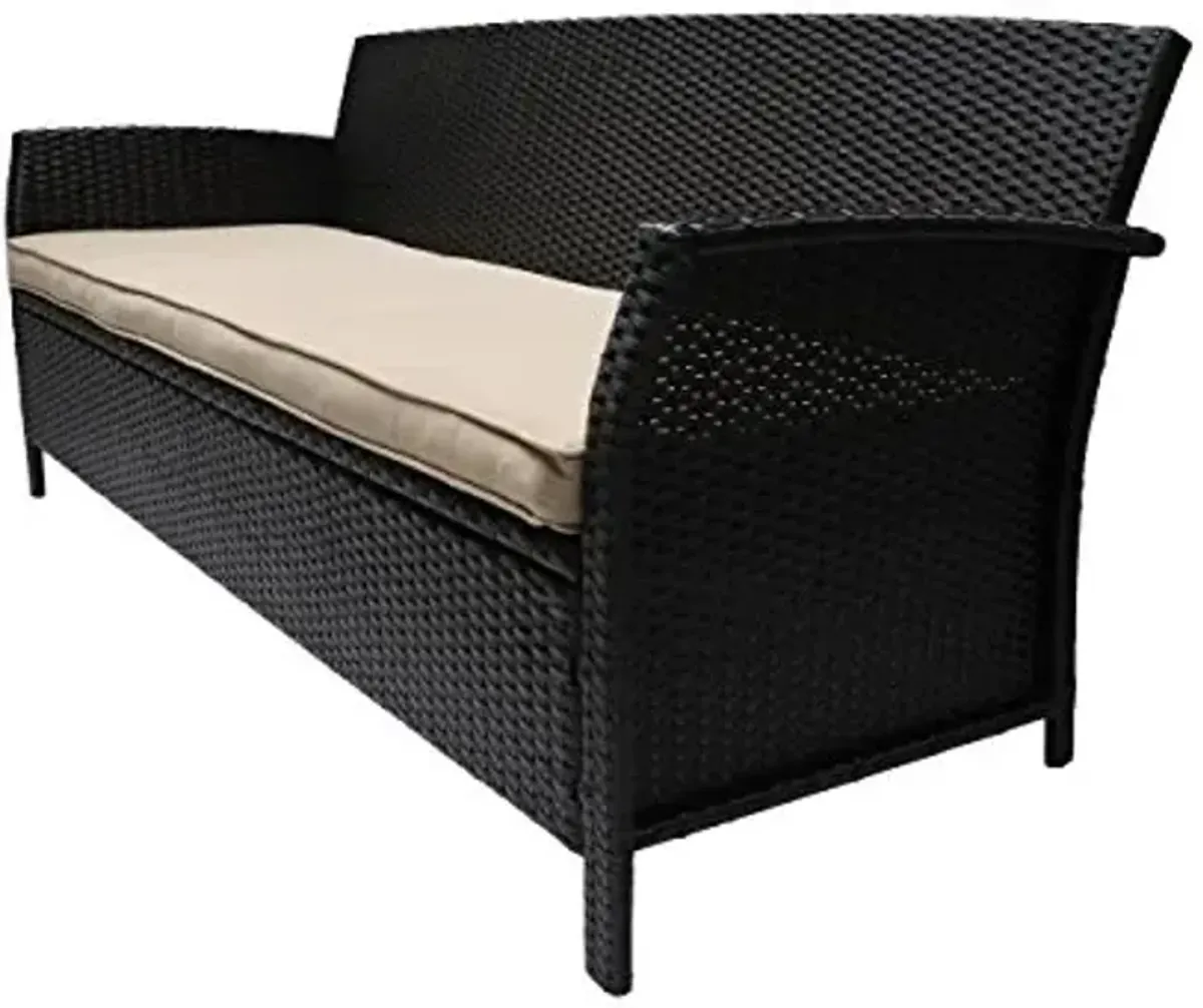 Christopher Knight Home Auguste Outdoor Wicker 3 Seater Sofa, Brown/Tan