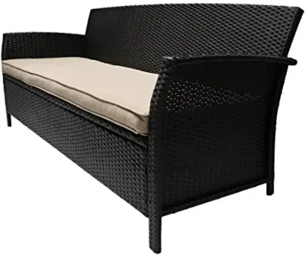 Christopher Knight Home Auguste Outdoor Wicker 3 Seater Sofa, Brown/Tan