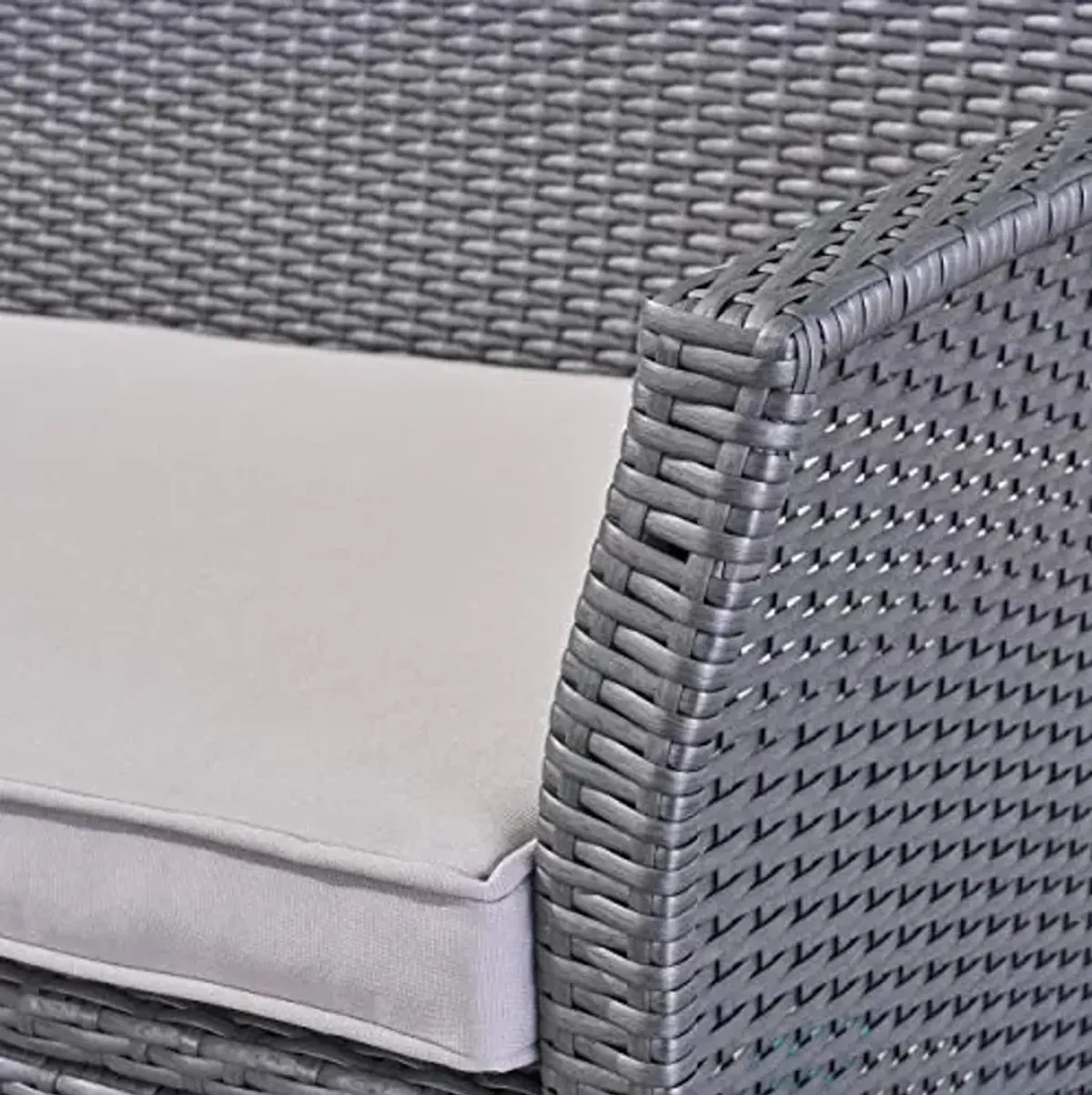 Christopher Knight Home Auguste Outdoor Wicker 3 Seater Sofa, Gray, Silver