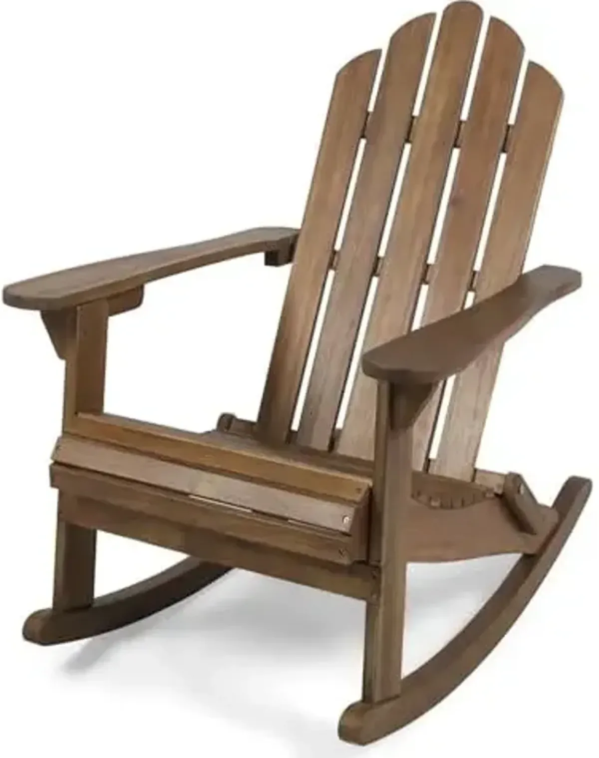 Christopher Knight Home Cara Outdoor Adirondack Acacia Wood Rocking Chair, Dark Brown Finish