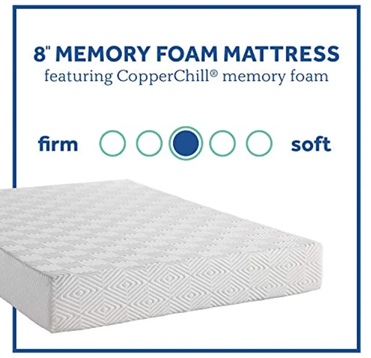 Sealy - Memory Foam Bed in a Box - 8 Inch, Medium Feel, Twin Size, CopperChill Technology, CertiPur-US Certified,White