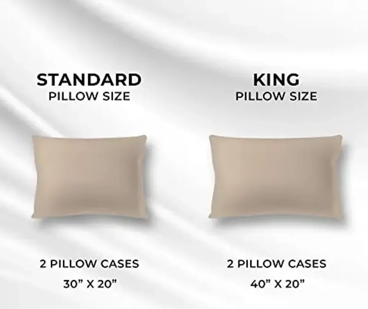 Tribeca Living Egyptian Cotton Sateen Pillowcases King, Set of 2 Bed Pillow Covers, Solid, 600 Thread Count, Luxury Bedding, Clay