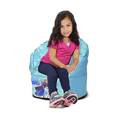 Idea Nuova Disney Frozen Toddler Bean Bag Sofa Chair, Aqua, Large