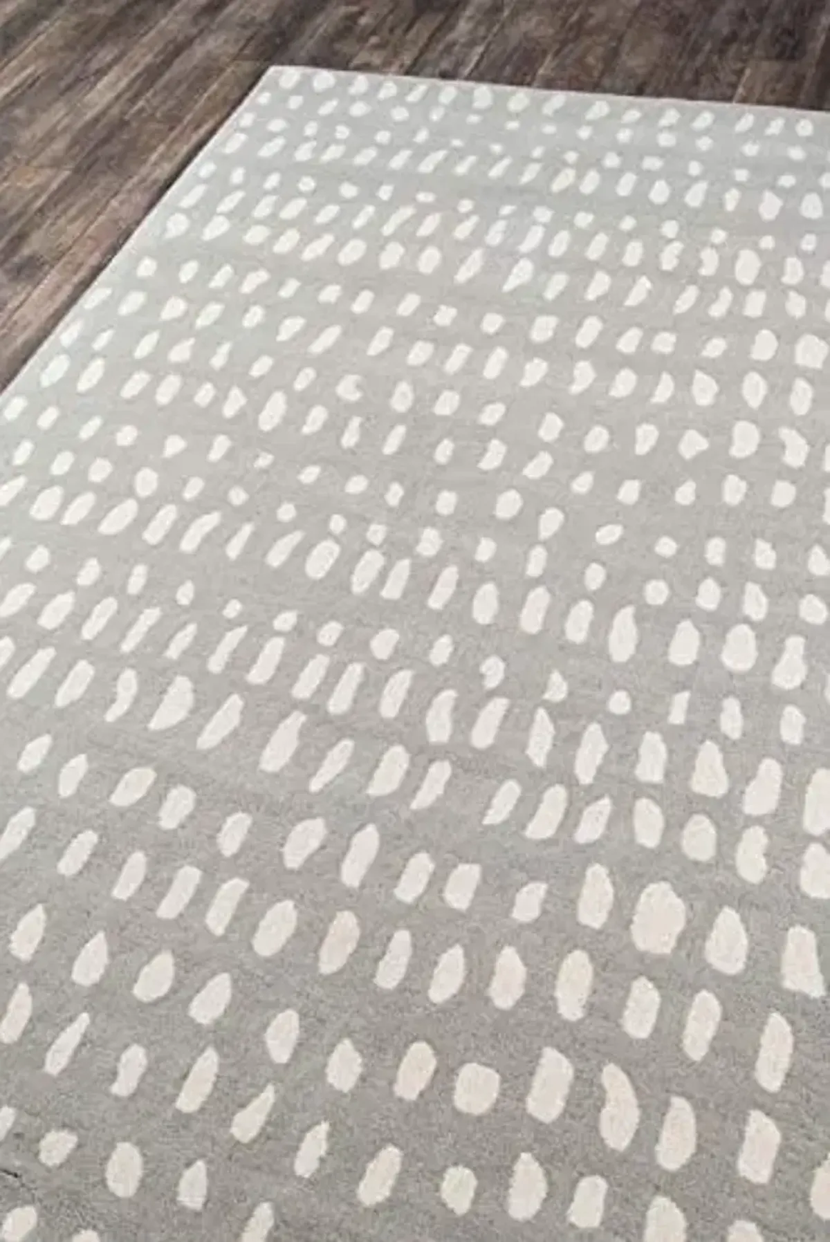 NOVOGRATZ BY MOMENI Delmar Boho Dots Wool Area Rug, 3'6" x 5'6", Grey