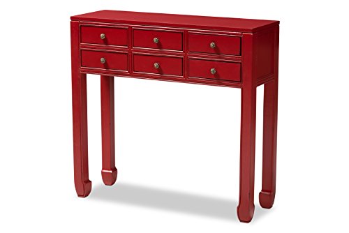 Baxton Studio Framboise Console Table, Red