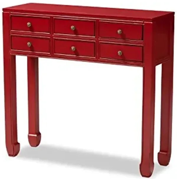 Baxton Studio Framboise Console Table, Red